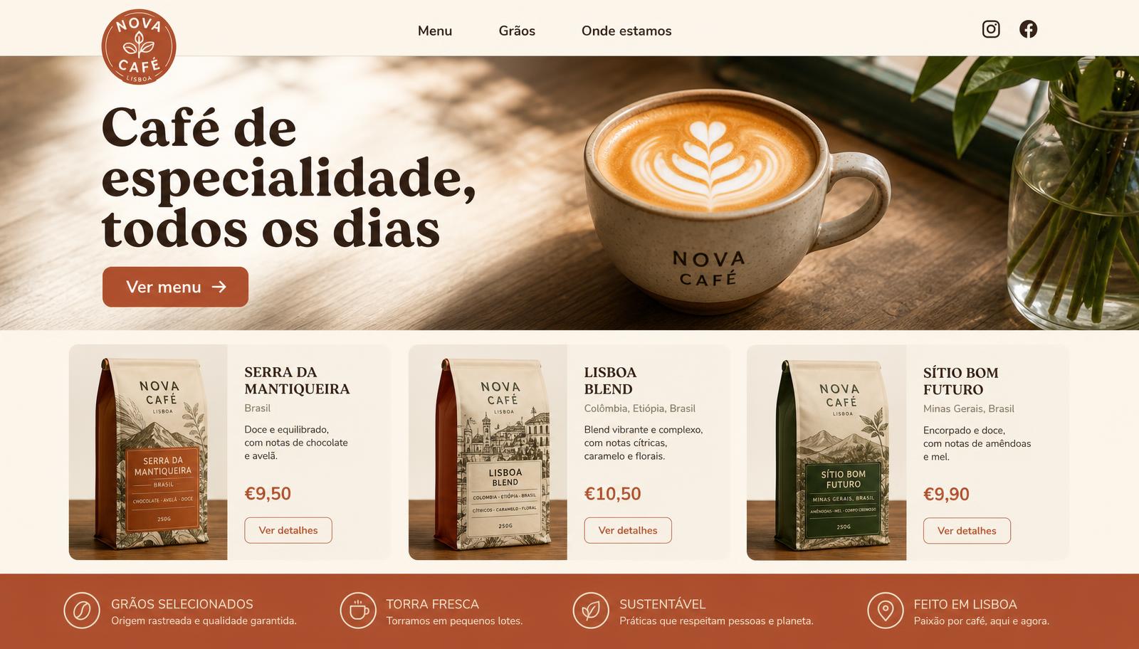 Preview do projeto Nova Café